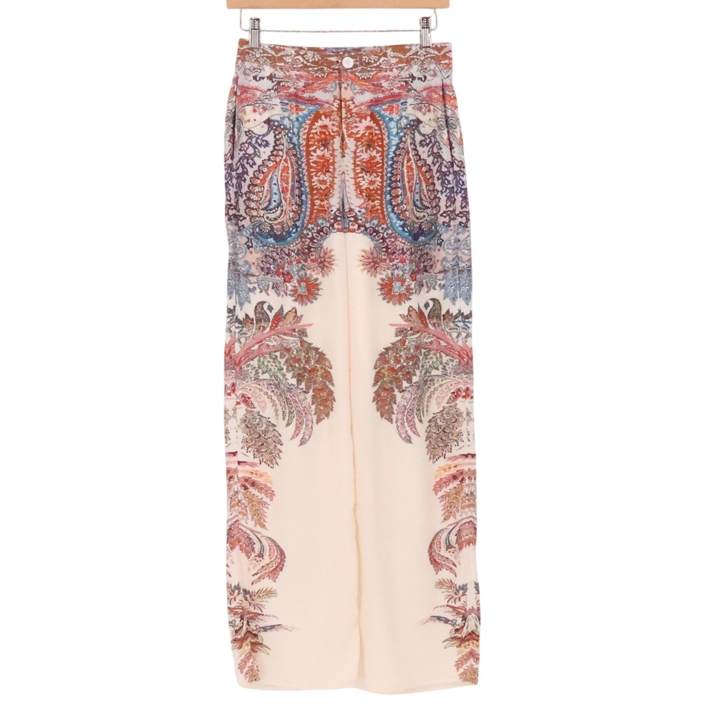 Paisley Wide Leg Palazzo Pants Womens Size S Boho Vacation Resort Cruise Flowy